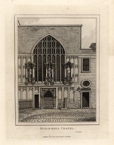 1440年に再建されたギルドホール・チャペル、12世紀のロンドンのギルドホールの一部 作： John Thomas Smith