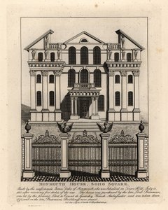 1773年に解体されたソーホー・スクエアのモンマス・ハウス 作： John Thomas Smith