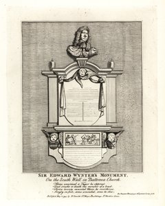 St Marys Church Batterseaの南壁にあるSir Edward Wynter（1685年没）のモニュメント 作： John Thomas Smith