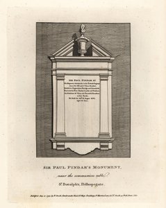 St Botolphs, Bishopsgateの聖餐台の近くにあるSir Paul Pindarsのモニュメント