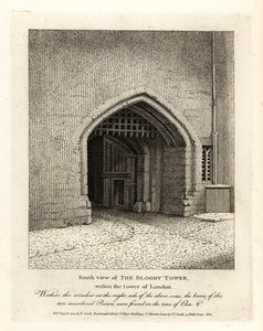 ロンドン塔内のブラッディタワーの南側風景 作： John Thomas Smith