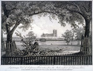 セント・ジェームズ・パーク、セント・ジェームズ宮殿前のモール、ウェストミンスター、ロンドン、1807年