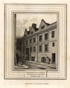 1799年に取り壊されたレザーセラーズ・ホールの主要な、または通りの入り口 作： John Thomas Smith