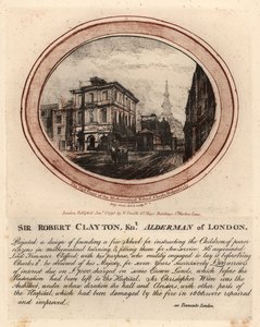 Christs Hospitalの数学学校の西正面 作： John Thomas Smith
