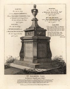 画家ウィリアム・ホガースの墓（ミドルセックス州チズウィック教会墓地 作： John Thomas Smith