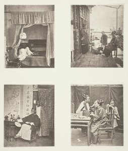 自宅でのアヘンパイプの一服、夕食後、名誉のための読書、トイレ、1868年頃。 作： John Thomson