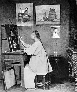 香港のアーティスト、ルンクア、1870年頃 作： John Thomson