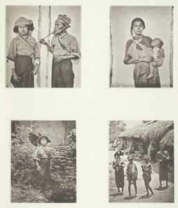 ペポホアン族の女性、子供を抱くモード、バクサ族の女性の衣装、ラコリ、1868年頃。 作： John Thomson