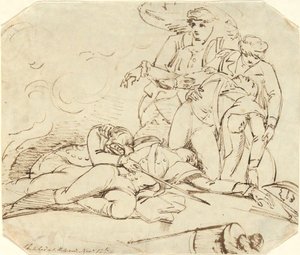 1775 年 12 月 31 日、ケベックへの攻撃でのモンゴメリー将軍の死 作： John Trumbull