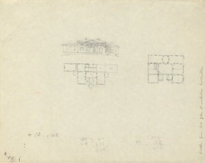 大きな家の立面図と間取り図 作： John Trumbull