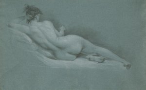 リクライニングヌード、背面図 作： John Trumbull