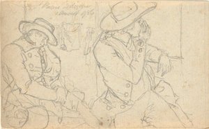 無題、フォリオより: フランスとドイツのスケッチ、フォリオ B の 22 シートの 1 つ 作： John Trumbull