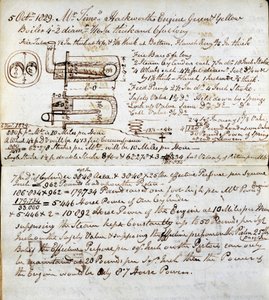 RastricksノートブックのSans Pareilの詳細、Rainhill Trials、1829 作： John Urpeth Rastrick