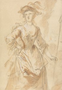 羊飼いとしての若い女性の肖像 作： John Vanderbank