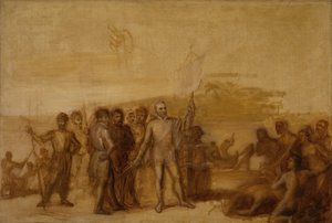 コロンブスの着陸、カリフォルニア州。 1840年。