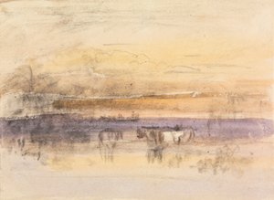 日没時の牛の水やり 作： John Varley