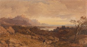 遠くの山々とロマンチックな風景 作： John Varley