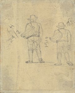 かごを持つ人物の習作 [裏面] 作： John Varley