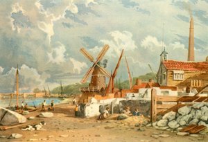 Randalls Flint Mill, Nine Elms, Battersea, 1830, 1947.   作： John Varley I