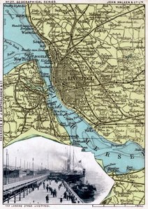 リバプール、マージーサイド、1903年の地図。 作： John Walker