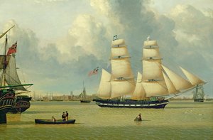 ブリッグ「ヘレン号」、ハル沖、1837年頃（油彩・キャンバス） 作： John Ward