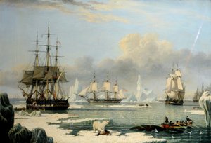 北極の捕鯨船 1820-49年 1830年頃 油彩・カンヴァス 作： John Ward
