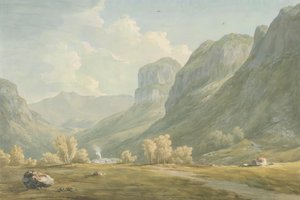 ストーンスウェイトとイーグル クラッグの村、ボローデール 作： John Warwick Smith