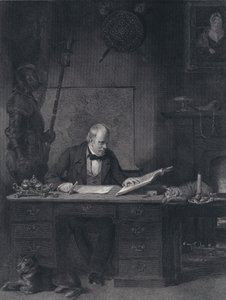 サー・ウォルター・スコット、書斎にて（彫刻 作： John Watson Gordon