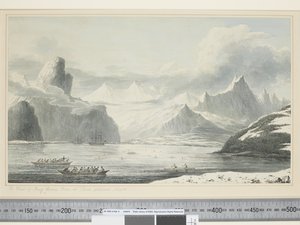 F.25 プリンス・ウィリアムス海峡のスナッグ・コーナー・コーブの眺め（1773-84年頃）（水彩画 作： John Webber