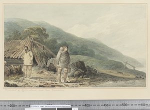 F.33 ノートン・サウンドの住人とその居住地、1773-84年頃（水彩画 作： John Webber