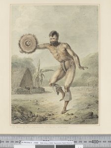 F.36 《サンドイッチ諸島の男、踊る》 1773-84年頃 （水彩画 作： John Webber