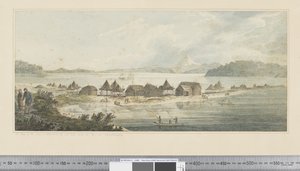 F.41 「カムチャッカの聖ペテロと聖パウロの町と港の眺め」 1783-84年頃 （水彩画 作： John Webber