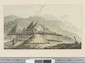 F.42 カムチャッカの夏と冬の住処, c.1783-84 （水彩画 作： John Webber