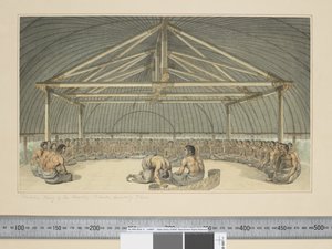F.7 カヴァを飲むプーラホ（フレンドリー・アイランドの王）、1773-84年頃（水彩画 作： John Webber