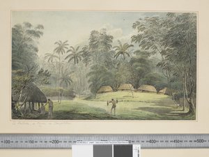 F.8 トンガタブーのフィアトオカ（モライ） 1773-84年頃（水彩画 作： John Webber