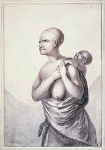 ヴァン・ディーメンズ・ランド（現在のタスマニア）の先住民の女性たち、1777年1月、ジョン・ウェッバー（1750-1793）の絵、オーストラリア 作： John Webber