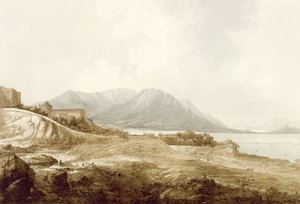 「南の海の景色」パブのルシアードを書いたカモーエンの邸宅を含むマカオの景色。 1788 作： John Webber