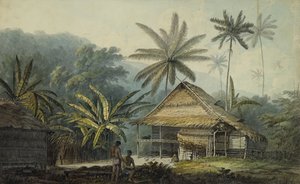 クラカトア島の眺め 作： John Webber