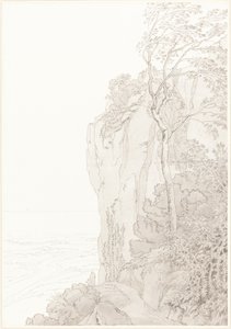 海岸道路の上の切り立った崖 作： John White Abbott