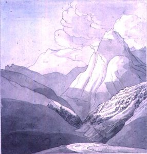ラインの源の近くのアルプス 作： John White Abbott