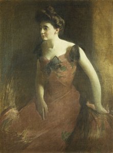 赤いドレスを着た女性、1900年 作： John White Alexander