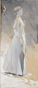 白い服を着た若い女性: ミス・シンシア 作： John White Alexander