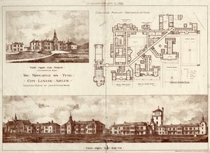 ニューカッスル・アポン・タイン・ルナティック・アサイラム、コックスロッジ、c.1829（フォトリソ） 作： John William Dyson