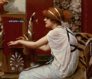 彼女のライアでのミューズエラト、1895 作： John William Godward