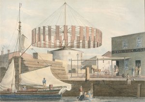 1830年、ニューヨークのキングストリートにある円形工場。 作： John William Hill