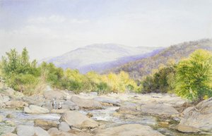 風景：キャッツキルクリークの景色、1867年。 作： John William Hill
