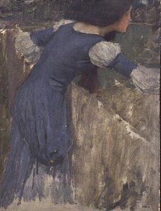 花摘みのための習作（油彩・キャンバス） 作： John William Waterhouse