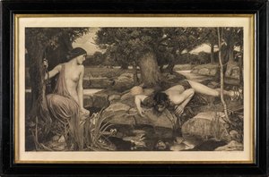 エコーとナルキッソス（グラビア） 作： John William Waterhouse