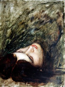 オルフェウスの頭 - スケッチ、1899～1900年頃（油彩） 作： John William Waterhouse