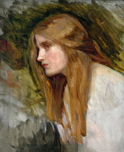 少女の頭、1896年頃 作： John William Waterhouse